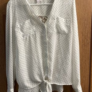 Candies Polka Dot black and white blouse xl